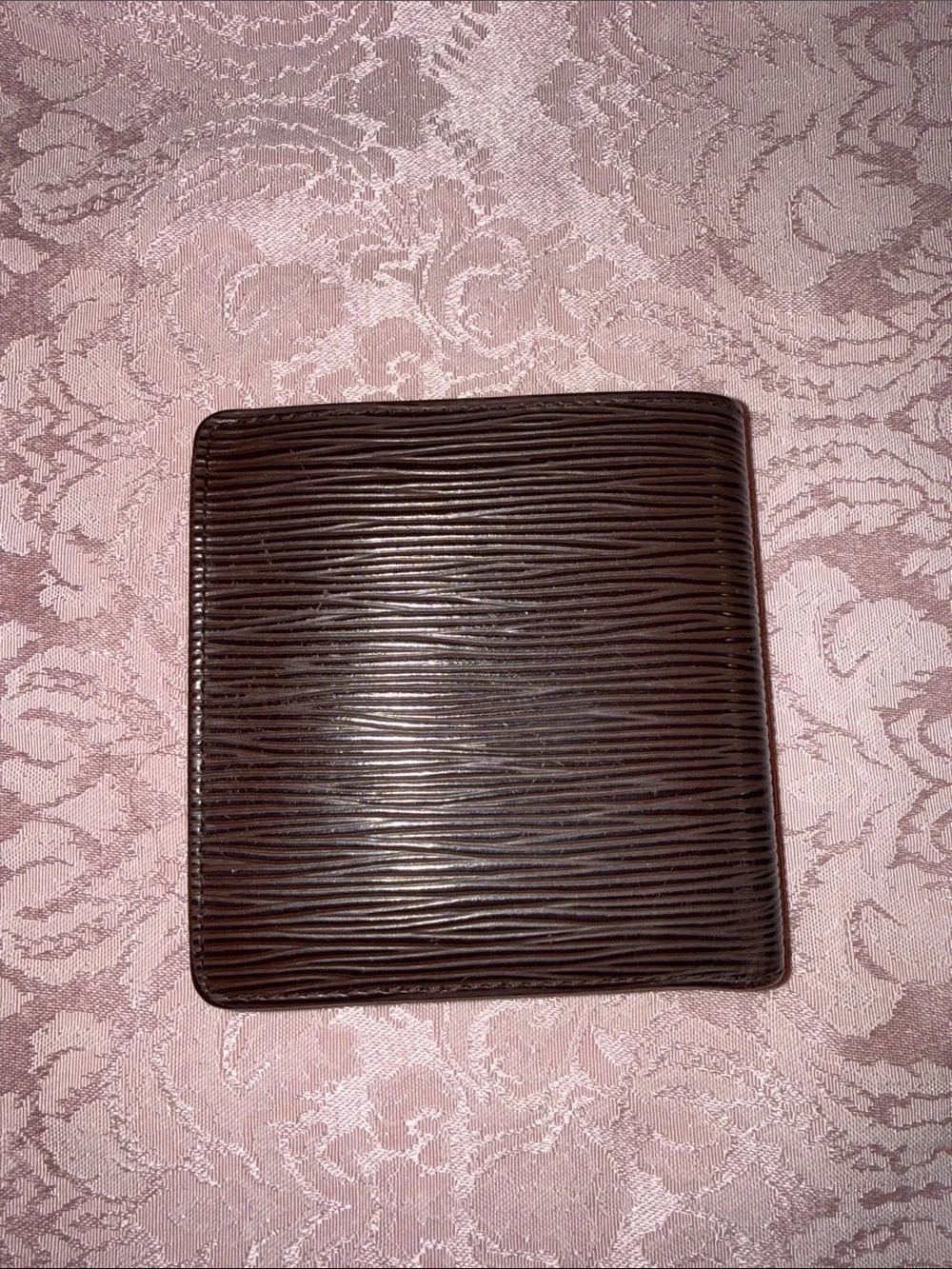 Louis Vuitton Men’s Brown Textured Leather Bi-Fold Wallet EPI Leather